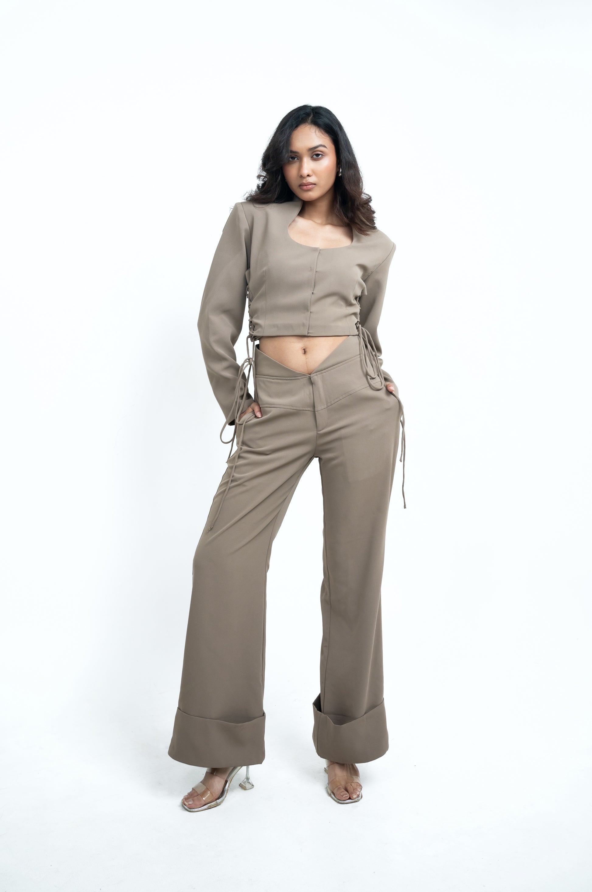 Espresso Beige Blazer Co-ord Set