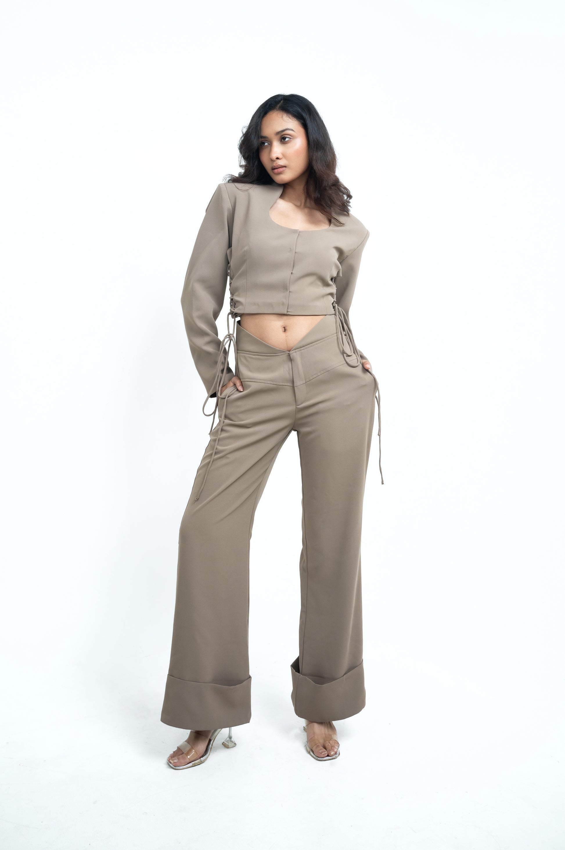 Espresso Beige Blazer Co-ord Set